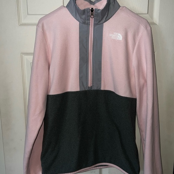 The North Face Pink and Gray Pullover, girls XL, womens small - Picture 1 of 4